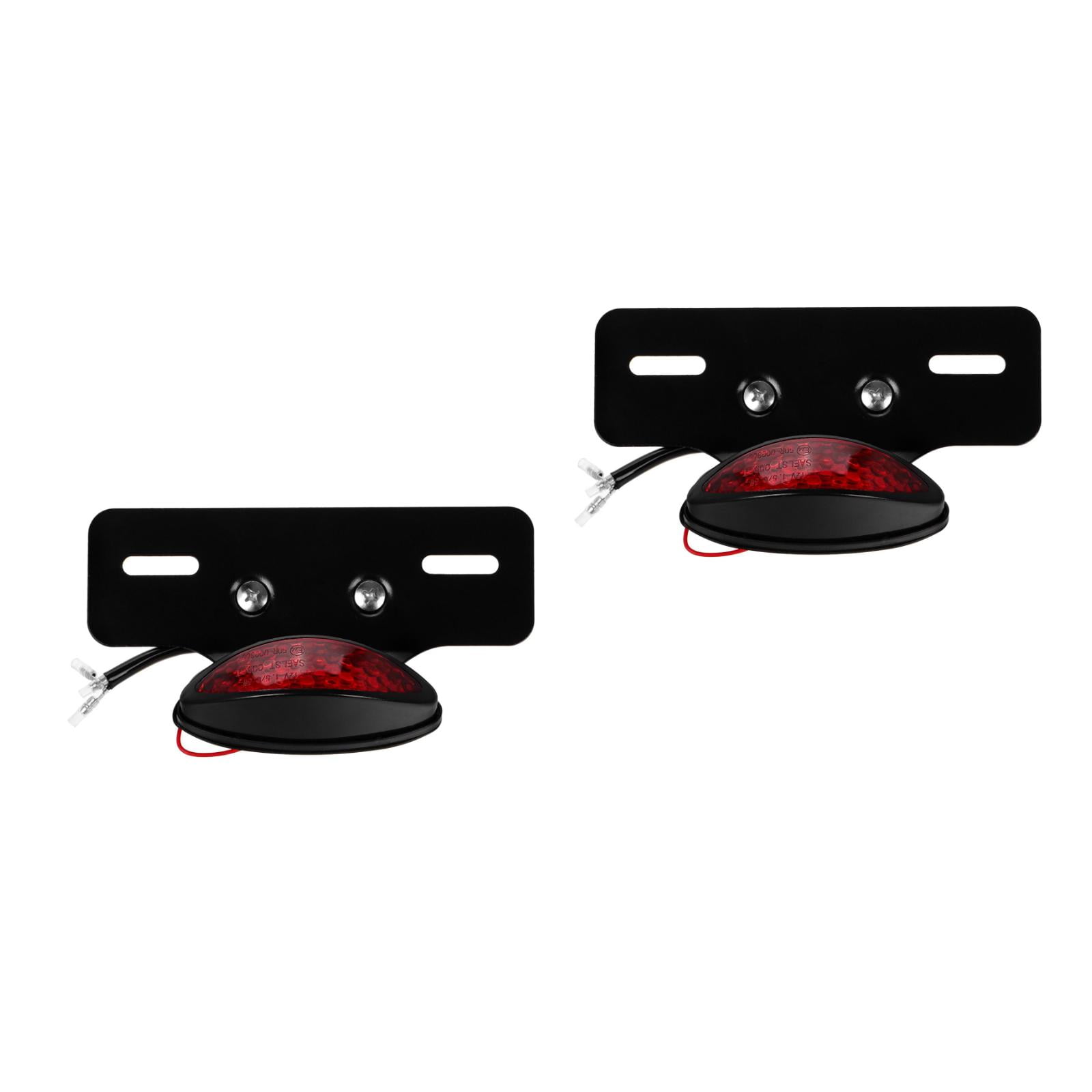 Hemoton 2pcs LED Motorcycle Tail Light Motorcycle Brake Light with License Plate Bracket Universal Motorcycle Rear Running Light for Motorcycle ATV Off-road