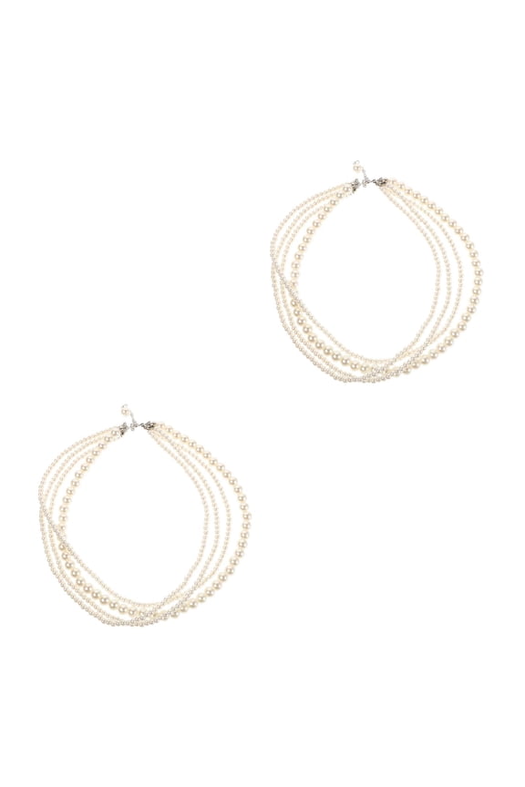 Necklaces For Women Plastic Pearl Vintage 2Pcs 19.7X0.8X0.3In