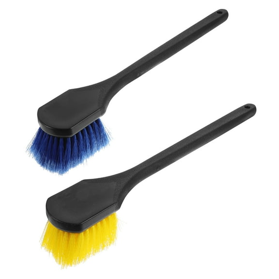 SOPOTUTU Tire Brush Assorted Color Plastic Long Handle for Car and Bicycle Wheels 2Pcs