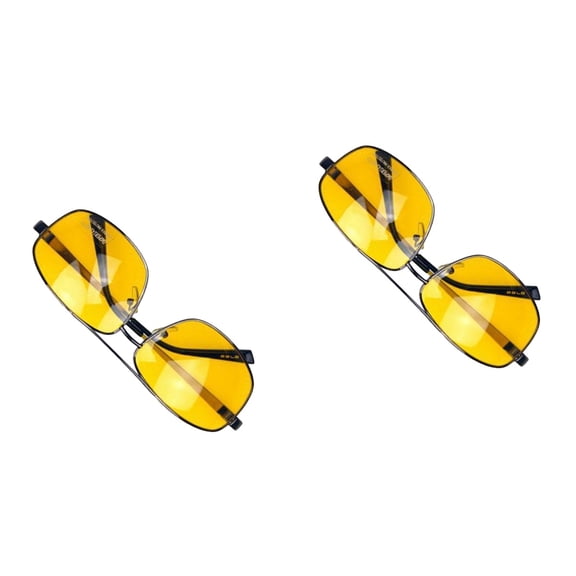 Hemoton 2pcs Metal Frame Night Polarized UV400 Driving Anti-Glare Sunglass