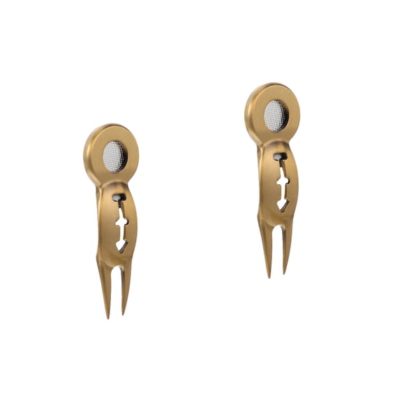 Hemoton 2pcs Metal Golfs Divot Repair Tool with Magnetic Golfs Ball Marker Ball Line Maker