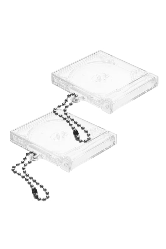 Sleek Design Mini CD Case Keychain Durable 2Pcs