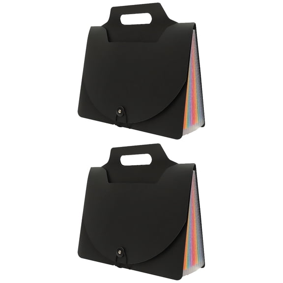 SOPOTUTU Accordion File Organizer Black Paper Receipt Storage