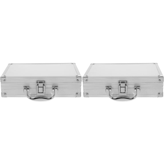 Hemoton 2pcs Multi-functional Carrying Box Handheld Aluminium Alloy Suitcase Small Tool Case Gadget Case