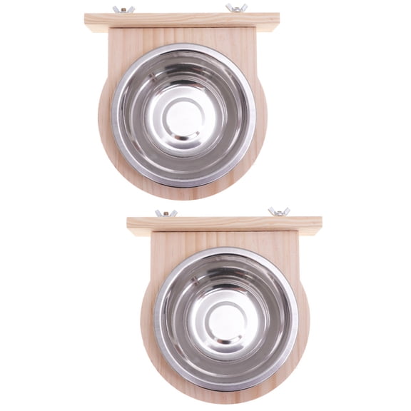 Hemoton 2pcs Parrot Feeding Case Bird Feeder Box Stainless Steel Bowl for Parrot Macaw Pet (Size S)