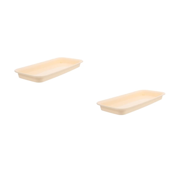 RENACLIPY Elegant Resin Plant Drip Tray for Rectangular Pots with Smooth Surface 2Pcs