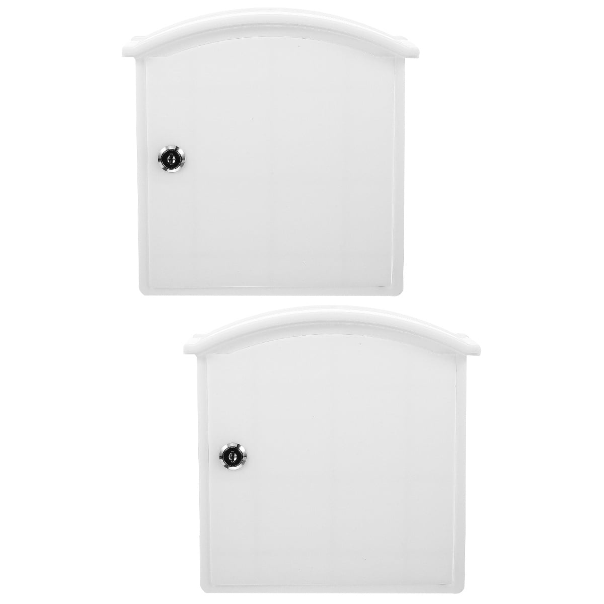 Hemoton 2-Pack Lockable Plastic Box with Key, Wall-Mountable Home Hanging Storage Case