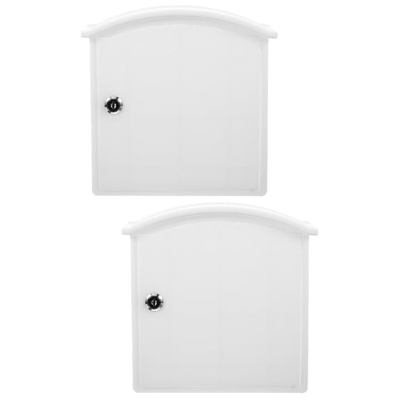 Hemoton 2-Pack Lockable Plastic Storage Boxes with Keys, Wall-Mountable Home Hanging Organizer Cases