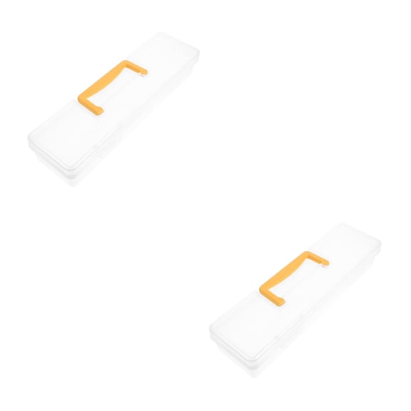 Hemoton 2-Pack Plastic Tool Boxes with Adjustable Dividers, Organizer for Small Parts, Rulers, Craft Supplies, Ideal for Projects