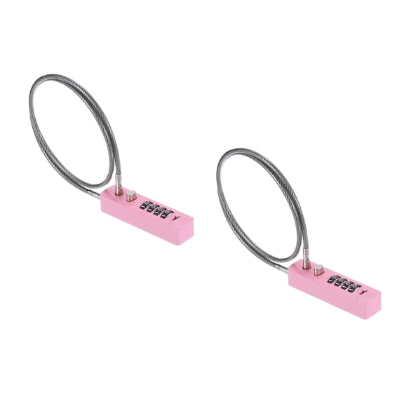 Hemoton 2pcs Portable Bike Lock 4- Combination Cable Lock For Helmet Electric Scooter Cabinet And Door Anti-Theft Splashproof Long Wire Bike Chain Lock