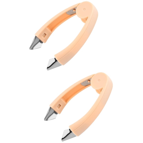 Hemoton 2pcs Portable Fruit Gadget Stainless Steel Strawberry Huller Fruit Stem Remover Pineapple Eye Remover