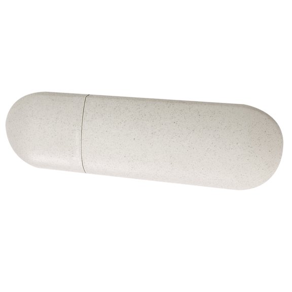 Hemoton 2-Pack Portable Travel Toothbrush Holders Protective Capsule Cases Practical Toothbrush Storage Box in Beige