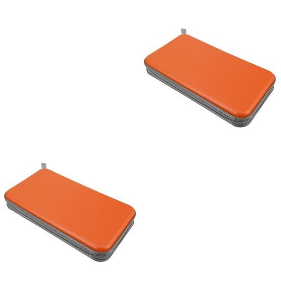 RENACLIPY CD Holding Case Plastic Orange For CD Collectors Cinema Storage 2Pcs 11.2x6.1x1.9in