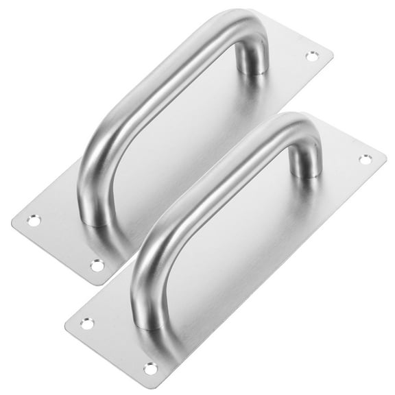 Hemoton 2pcs Push Pull Plate Handles For Fire Doors And Passage Doors Easy To Install For Home Commercial Use Heavy Duty Barn Door Handle