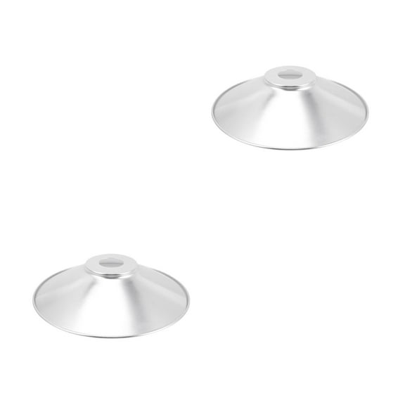Hemoton 2pcs Reflective Lamp Shade Outdoor Waterproof Aluminum Cover Medium Size Silver Ideal For Workshops And Industrial Construction