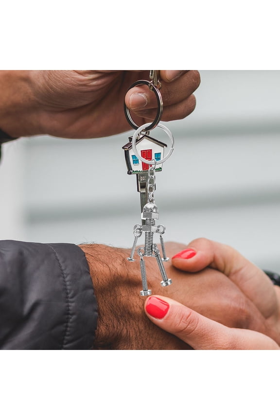 2pcs Robot Keychain Delicate Hanging Keychain Metal Key Ring Ornament Bag Backpack Keychain Decorative Robot Keychain