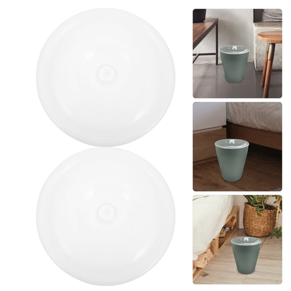 Hemoton 2-Pack Round Trash Can Replacement Lids, Polished Plastic Covers for Small Garbage Bins, Removable Waste Can Lid for Plastic Buckets