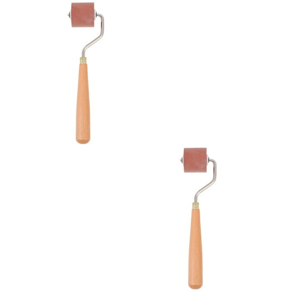 Hemoton 2pcs Rubber Roller 1pc Rollers Hard Rubber Wallpapers Stamping Gluing Application Rubber Roller for Craft Oil Painting Tool