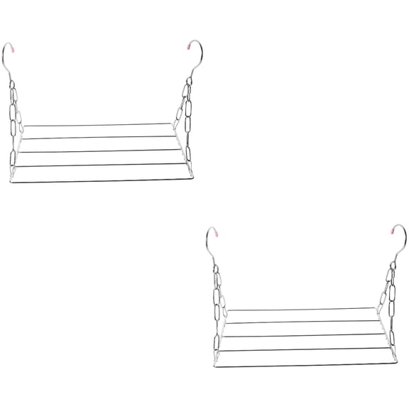 YOSADIER Silver Stainless Steel Balcony Drying Rack Space-Saving All-Around Sun-Cure 2Pcs