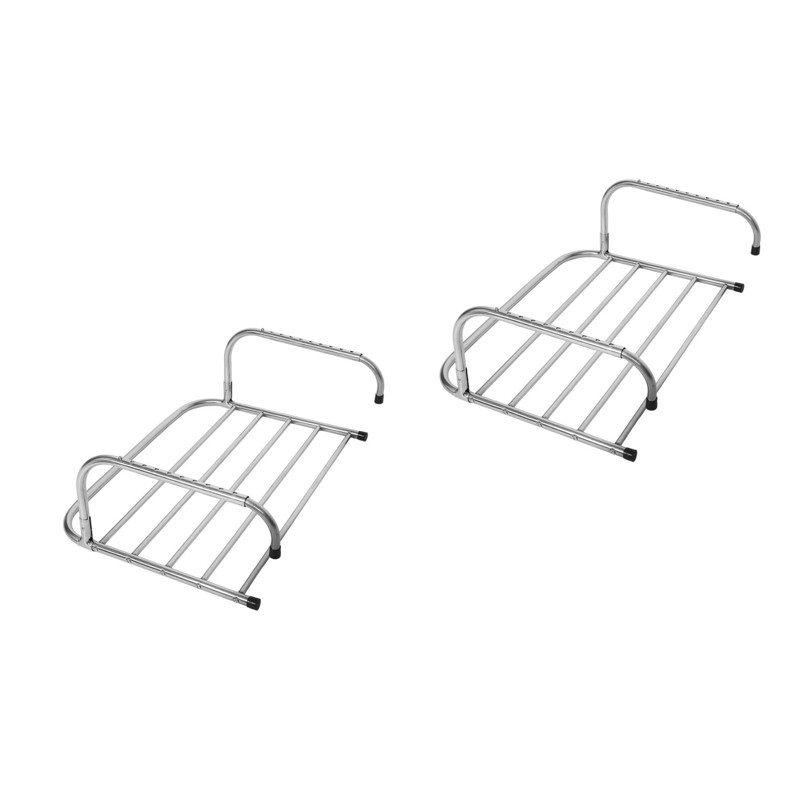 Hemoton 2pcs Stainless Steel Clothes Drying Rack - Foldable Balcony ...