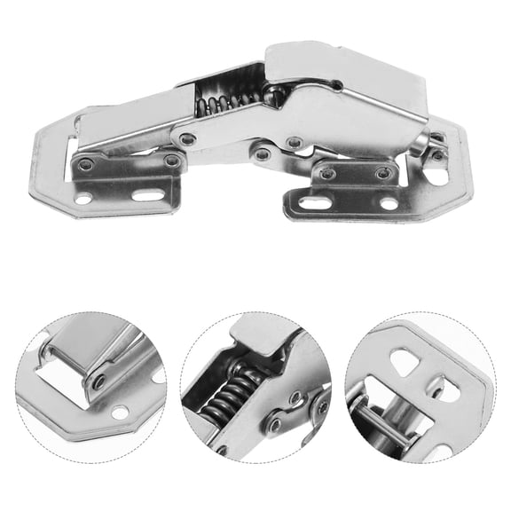 Hemoton 2pcs Stainless Steel Quiet Closing Cabinet Door Hinges Heavy Duty Spring Loaded Buffer Hinges For Home Use For Wardrobe And Cupboards Doors