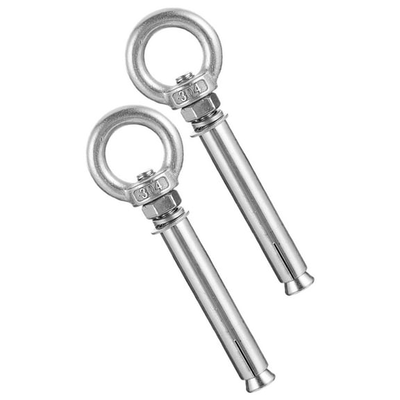 SOPOTUTU Concrete Eye Bolt Anchor Closed Hook Stainless Steel for Machinery 2Pcs