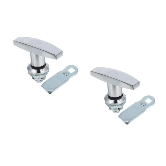Hemoton 2pcs T Shaped Handle Lock RV Cabinet Doors Lock Keyless Cam Latch Furniture Electrical Panel Door Latch Tool Box Lock Replacement