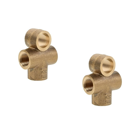 Hemoton 2pcs Thread Brass Tee Connector Automotive And Marine Application For Line Engine Fittings And Outboard Connections Outboard Connections
