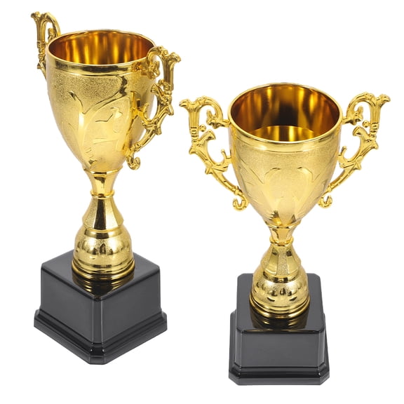 Hemoton 2pcs Tiny Trophy Competitions Trophy Plastic Trophies Decorative Trophy Model Decorations Plastic Award Trophy Prop For Students
