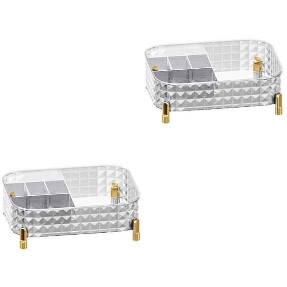 Hemoton 2pcs Vanity Makeup Organizer Bathroom Organizer Countertop Cosmetics Storage Box