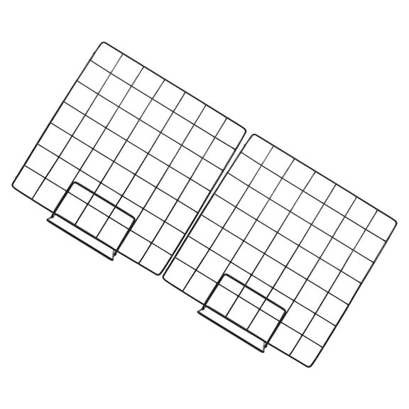 2pcs Versatile Metal Grid Display Rack for Photos Sturdy Panels Square Wall Grid DIY Wire Hanging Display