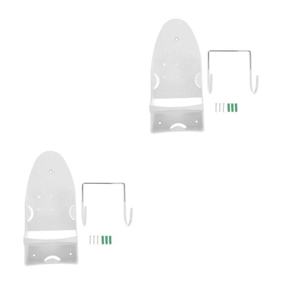 UPGRATOR WORGEOUS 2pcs Wall Mounted Iron and Ironing Board Hanger with Storage for Hotel Electric Iron and Cord Wall Rack