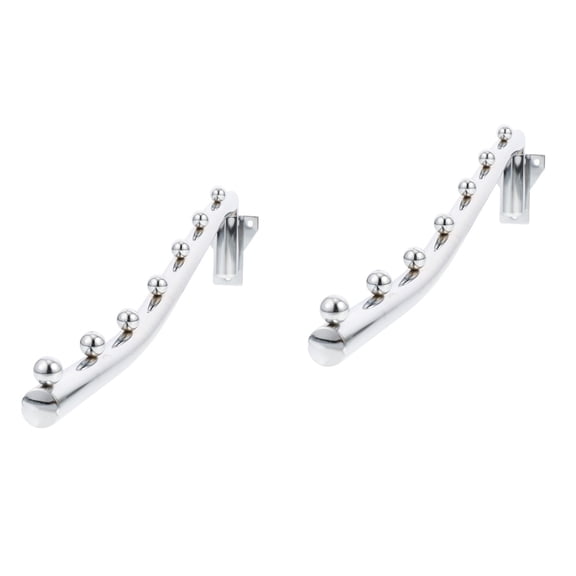 Hemoton 2-Tier Wall Mounted Clothes Hanger Rack with Swing Arm Hooks for Efficient Space Saving Storage Solution