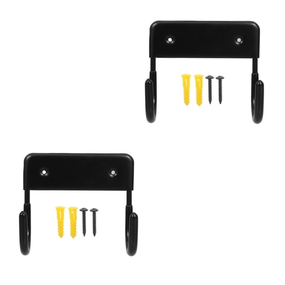 UPGRATOR 2-Pack Black Metal Wall Mount Ironing Board Holders for Laundry Room Storage and Wall Hanging Rack Organizer
