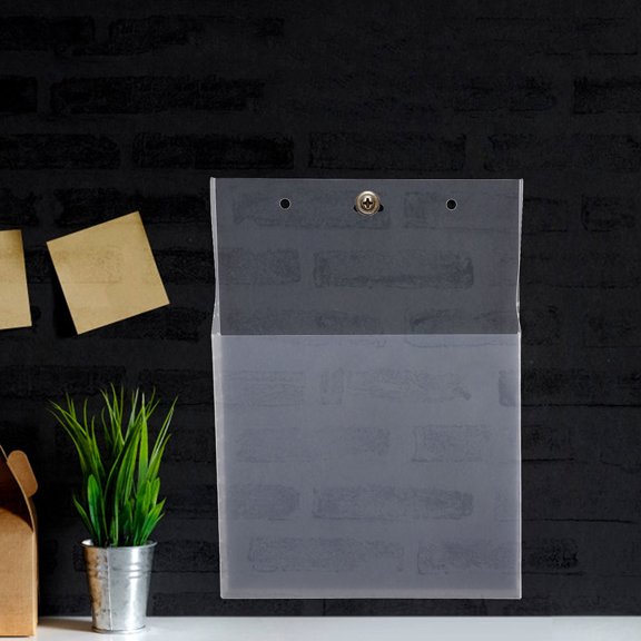 Hemoton 2pcs Wall Organizer For Office Hanging File Pockets Documents Magazines Transparent Wall Mount File Holder Document Holder Display Stand