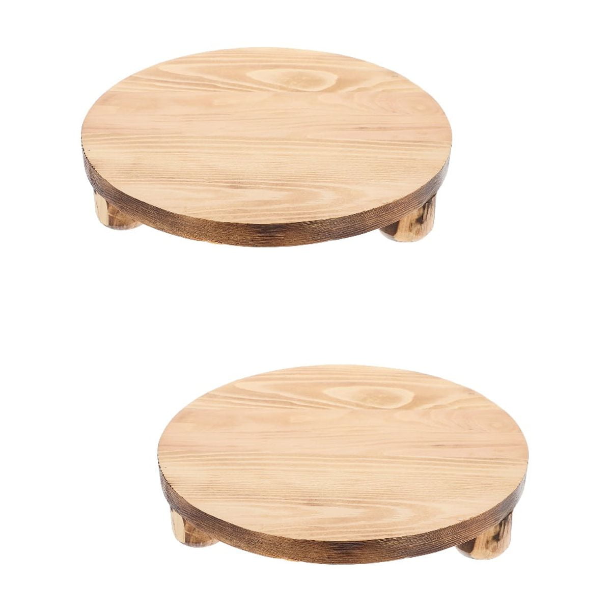 Pot Base Hemoton 2-Pack Wooden Plant Pot Stands, Wood Planter Holders for Flower ...