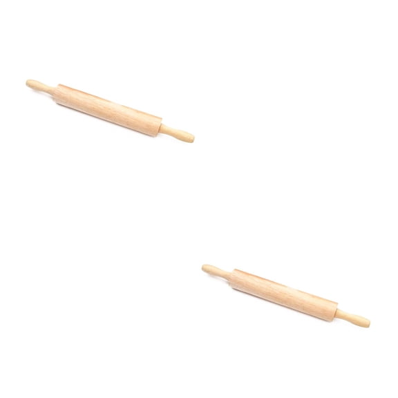 Hemoton 2pcs Wooden Rolling Pin Smooth Dough Roller for Baking Bread Pastry Cookies Pizza Pie Fondant - 41cm