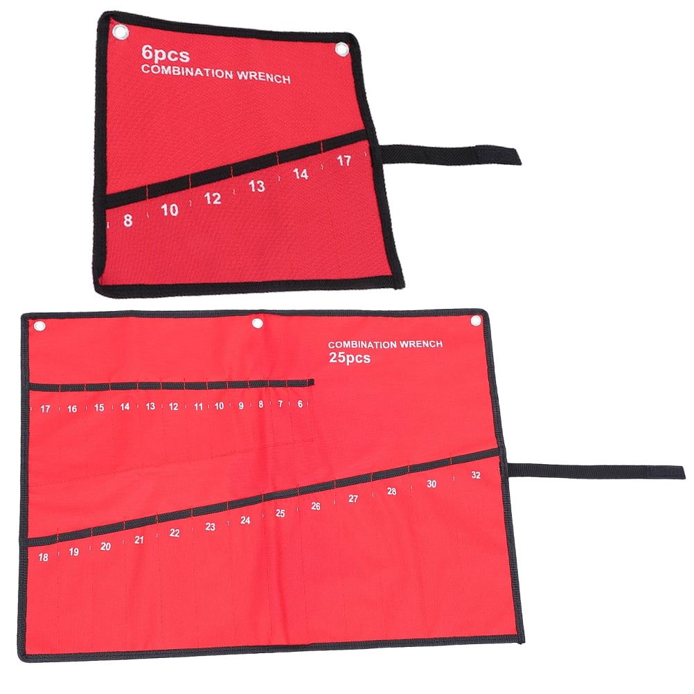 Hemoton 2pcs Wrench Roll Up Bags Wrench Tools Organizer Pouches Tools Roll Up Bag Canvas Wrench Roll
