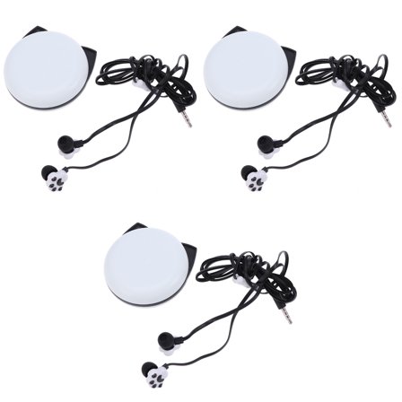 Hemoton  3 Count Cartoon Headset with Storage Case Cute Earphones for Girls Student