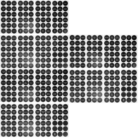 Hemoton  3 PCS Condiment Bottle Stickers Bins Bottles Round Circle Food Labels Black