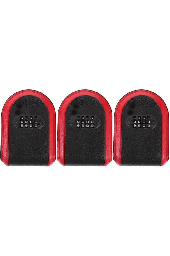 3 PCS Key Hider Outdoor Lock Boxes for Keys Keychain Safe Red