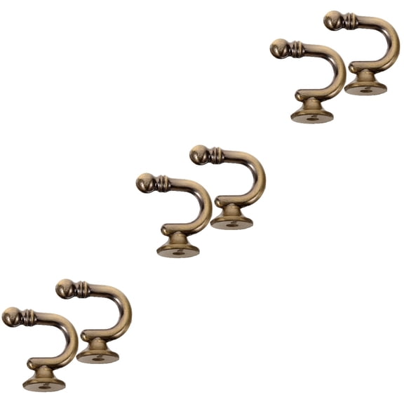 Hemoton 3 Pairs  Curtain Holdback Hook Curtain Hook Drapes Holdback Wall Mounted Drapery Tieback