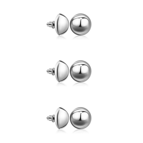Hemoton 3 Pairs Piercing Studs Women Earrings Dome Earrings Polished Stunning Earrings Holiday Party Earrings Men Ear Studs