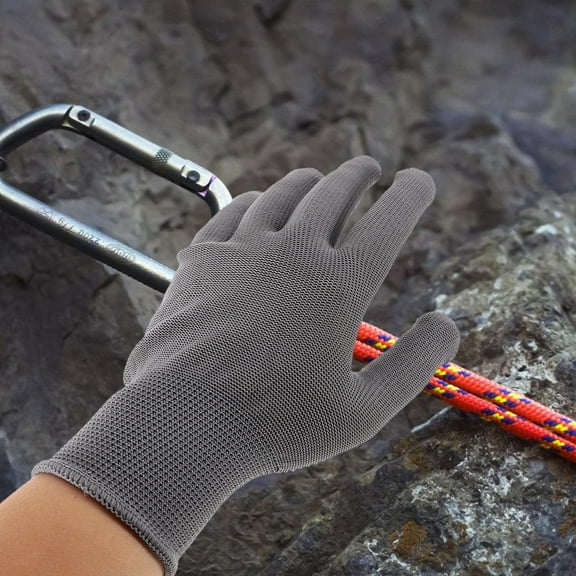 HEMOTON Grey Nylon AntiSlip Gloves for Outdoor Activities Featuring Silicone Particles and Lightweight Design 3 pairs