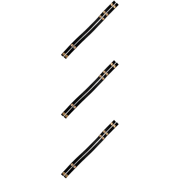 RENACLIPY Black PU Heel Straps Adjustable Snap Button for High Heels 3Pairs