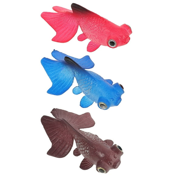 SOPOTUTU Glowing Goldfish Figurine Blue Fish Shape Home Fish Tank Decor 3Pcs 2.8X1.6X1.2In