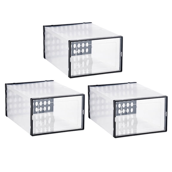 Hemoton 3 Pcs Clear Display Stand Outdoor Shoe Rack Box Stackable Man