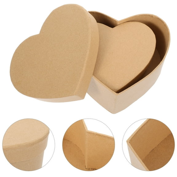 Hemoton  3 Pcs Heart Shaped Boxes Decorative with Lids Gift Packaging