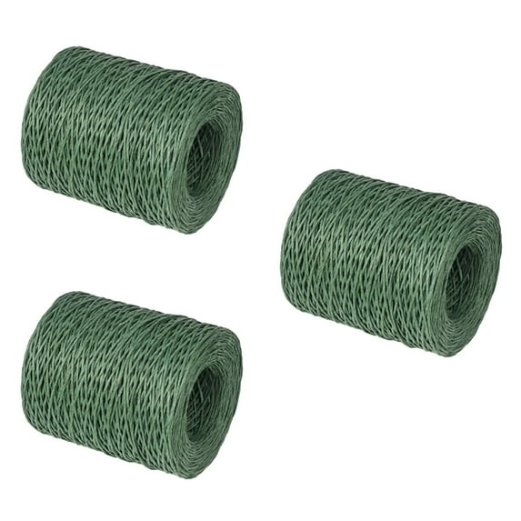 Hemoton 3 Rolls 210M Creative Floral Packaging Materials Vine Wire Bind Sturdy Wire Rustic Wire Wrapping Wire for Flower Bouquets (Army Green)