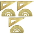 thumbnail image 1 of Hemoton 3 Sets  Drawing Triangle Ruler Geometry Measurement Ruler Brass Protractor, 1 of 8
